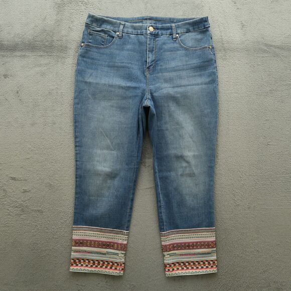 Chico's Denim - Chico's Jeans Women's 2R US-12R High-Rise Girlfriend Slim Leg Crop 24" Inseam